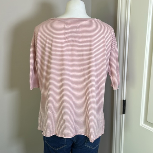 Frank and Eileen Tee Lab Tshirt Pink White Stripe Short Sleeve Cotton Sz S NEW - Picture 4 of 6